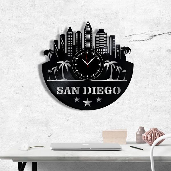 Wall Vinyl Record Clock San Diego 12" 35-1-1 photo