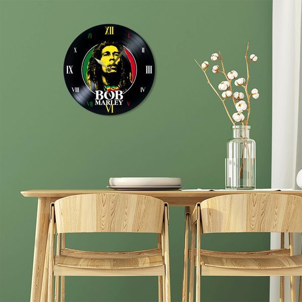 Настінний вініловий годинник Боб Марлі, діаметр 30см UF-Clock-Bob Marley-2 фото
