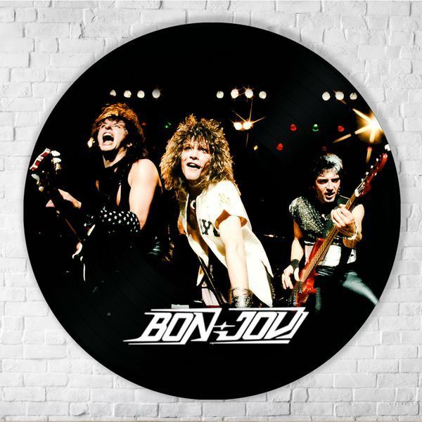 Настінний вініловий декор Bon Jovi, діаметр 30см 512-3-1 фото