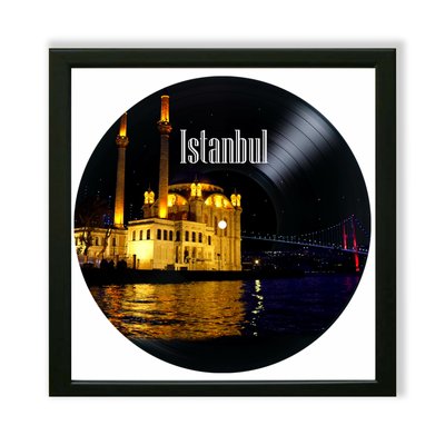 Vinyl Record Decor in a Wooden Frame Istanbul 14" UF-Frame-Istanbul-1 photo