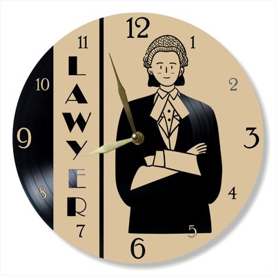 Wall Vinyl Record Clock Lawyer 12" UF-Clock-Lawyer-2 photo