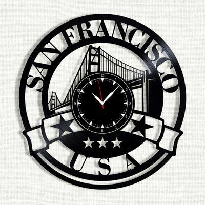 Wall Vinyl Record Clock San Francisco 12" 36-1-1 photo