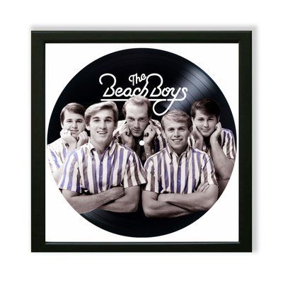Настінний вініловий декор в дерев'яній рамці The Beach Boys, розміром 36см 579-4-1 фото