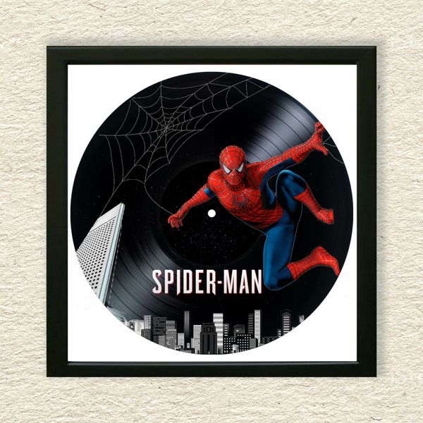 Vinyl Record Decor in a Wooden Frame Spider-Man 14" UF-Frame-Spider-Man-1 photo