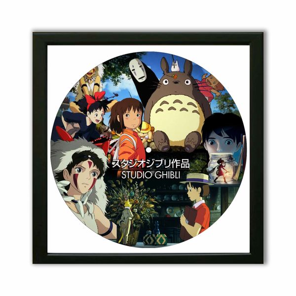 Vinyl Record Decor in a Wooden Frame Studio Ghibli 14" UF-Frame-Studio Ghibli-1 photo