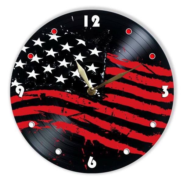 Wall Vinyl Record Clock US flag 12" UF-Clock-US flag-1 photo