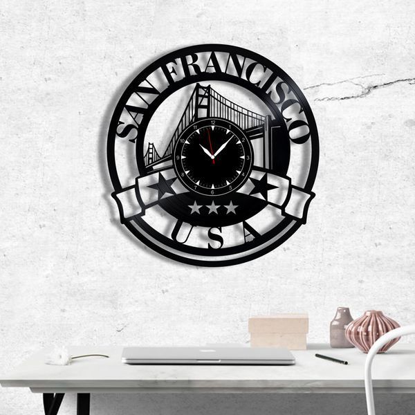 Wall Vinyl Record Clock San Francisco 12" 36-1-1 photo