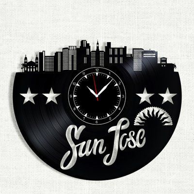 Wall Vinyl Record Clock San Jose 12" 37-1-1 photo