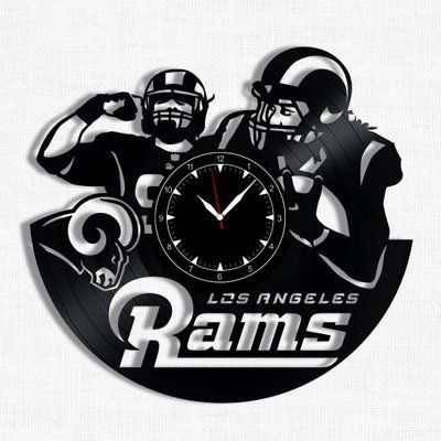 Настінний вініловий годинник Лос-Анджелес Ремс, діаметр 30см Vinyl-Clock-Los Angeles Rams-1 фото