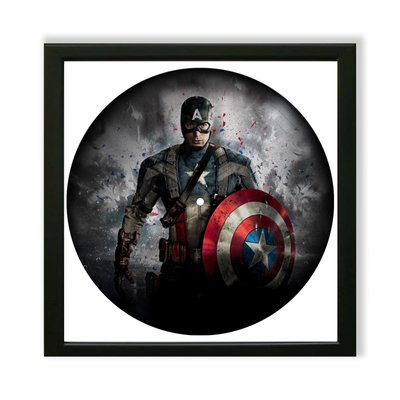 Vinyl Record Decor in a Wooden Frame Captain America 14" UF-Frame-M-Captain America-1 photo