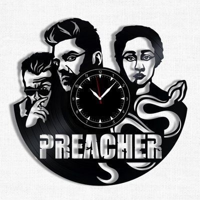Настінний вініловий годинник Проповідник, діаметр 30см Vinyl-Clock-M-Preacher-1 фото