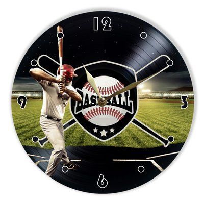 Настінний вініловий годинник Бейсбол, діаметр 30см UF-Clock-Baseball-1 фото