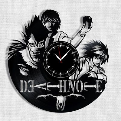 Настінний вініловий годинник Зошит смерті, діаметр 30см Vinyl-Clock-Death Note-2 фото