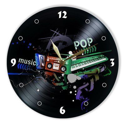 Wall Vinyl Record Clock Pop 12" UF-Clock-Pop-1 photo