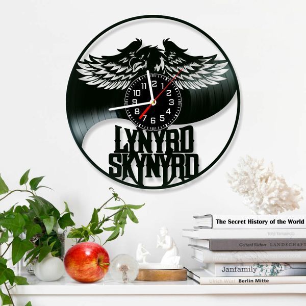 Настінний вініловий годинник Lynyrd Skynyrd, діаметр 30см Vinyl-Clock-Lynyrd Skynyrd-1 фото