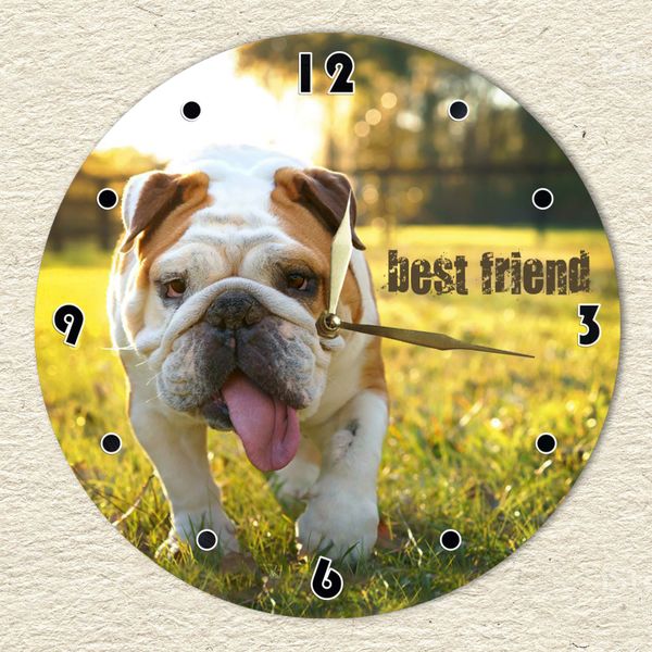 Wall Vinyl Record Clock Bulldogs 12" UF-Clock-Bulldogs-1 photo