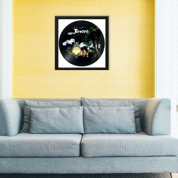 Vinyl Record Decor in a Wooden Frame My Neighbor Totoro 14" 245-4-1 photo