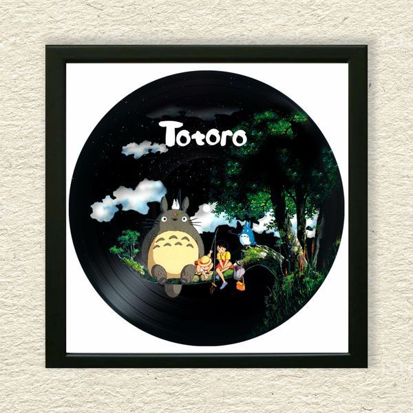 Vinyl Record Decor in a Wooden Frame My Neighbor Totoro 14" 245-4-1 photo