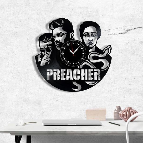Настінний вініловий годинник Проповідник, діаметр 30см Vinyl-Clock-M-Preacher-1 фото