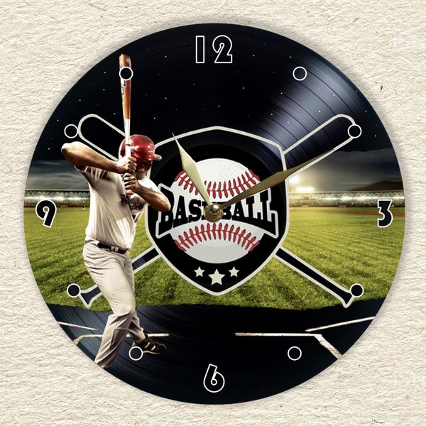 Wall Vinyl Record Clock Baseball 12" UF-Clock-Baseball-1 photo