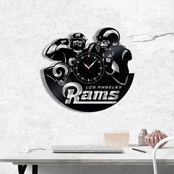 Настінний вініловий годинник Лос-Анджелес Ремс, діаметр 30см Vinyl-Clock-Los Angeles Rams-1 фото