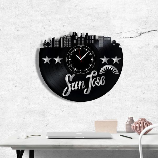 Wall Vinyl Record Clock San Jose 12" 37-1-1 photo