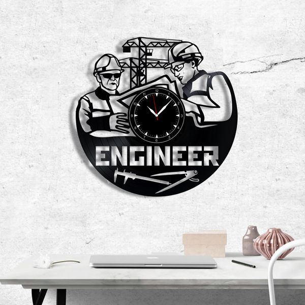Wall Vinyl Record Clock Engineer 12" 99-1-1 photo