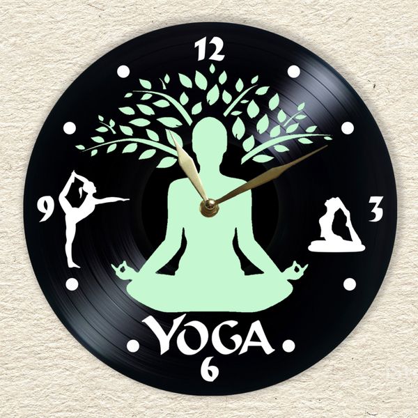 Wall Vinyl Record Clock Yoga 12" UF-Clock-Yoga-1 photo