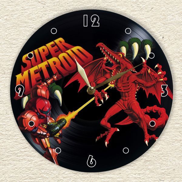Настінний вініловий годинник Метроїд, діаметр 30см UF-Clock-Super Metroid-1 фото