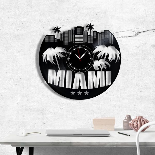 Wall Vinyl Record Clock Miami 12" Vinyl-Clock-Miami-1 photo