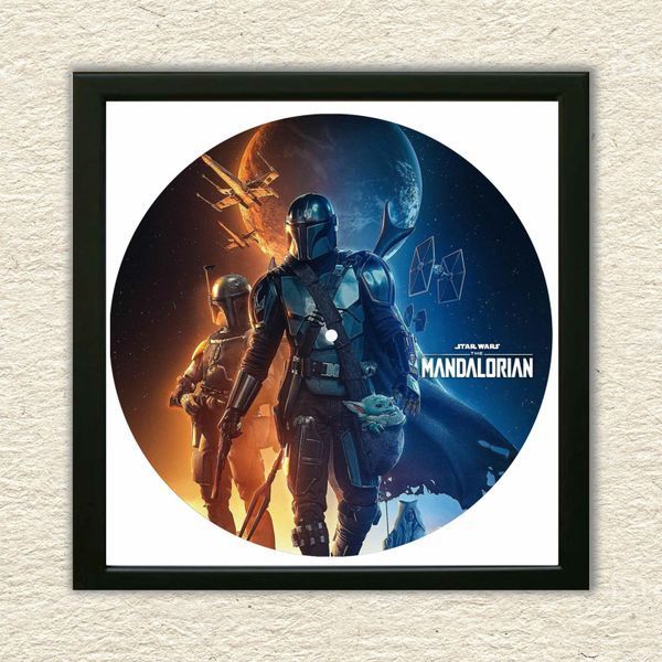 Vinyl Record Decor in a Wooden Frame The Mandalorian 14" 781-4-1 photo