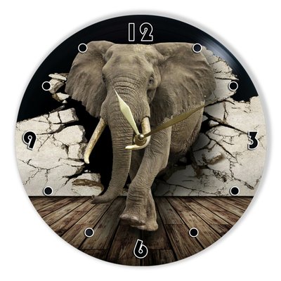 Wall Vinyl Record Clock Elephant 12" UF-Clock-Elephant-2 photo