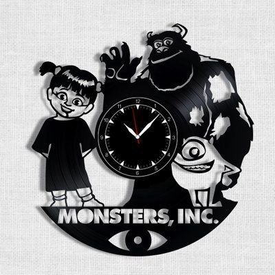 Настінний вініловий годинник Корпорація монстрів, діаметр 30см Vinyl-Clock-C-Monsters, Inc.-2 фото