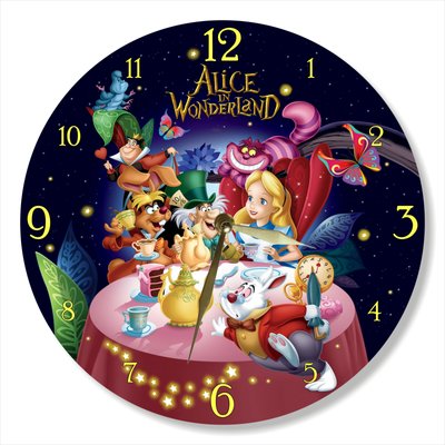 Wall Vinyl Record Clock Alice in Wonderland 12" UF-Clock-C-Alice in Wonderland-1 photo