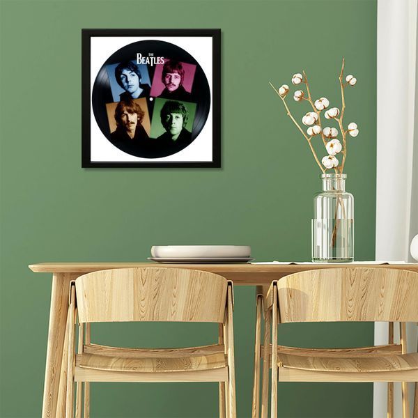 Vinyl Record Decor in a Wooden Frame The Beatles 14" 580-4-3 photo
