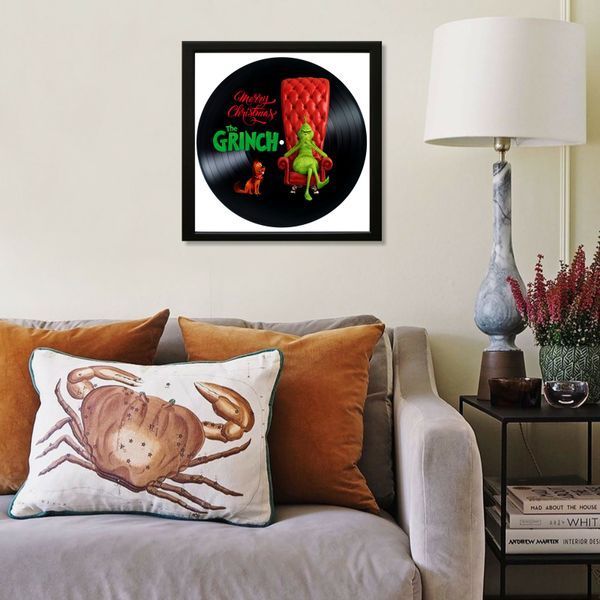 Vinyl Record Decor in a Wooden Frame Grinch 14" 141-4-1 photo