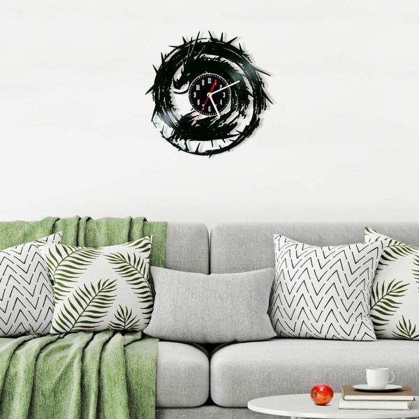 Настінний вініловий годинник Війни гільдій, діаметр 30см Vinyl-Clock-Guild Wars-3 фото