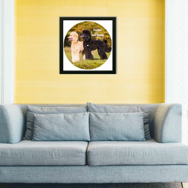 Vinyl Record Decor in a Wooden Frame Poodle 14" UF-Frame-Poodle-1 photo