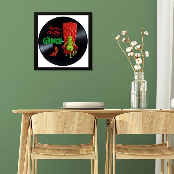 Vinyl Record Decor in a Wooden Frame Grinch 14" 141-4-1 photo