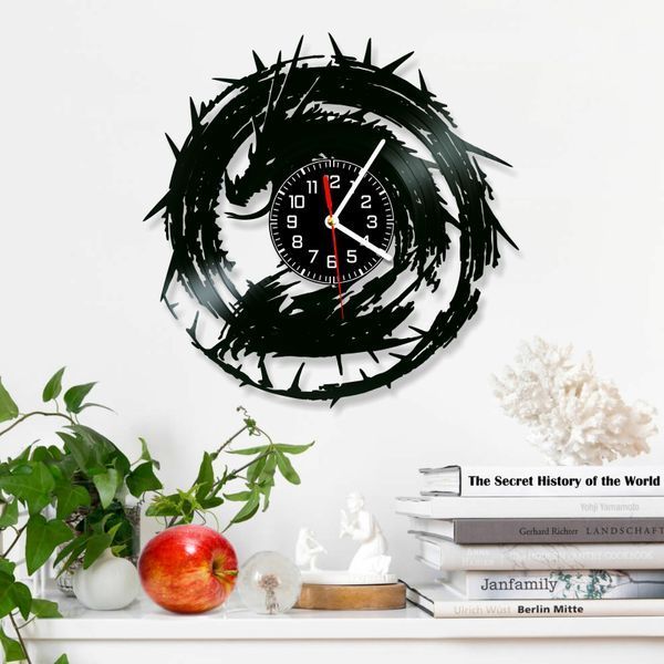 Настінний вініловий годинник Війни гільдій, діаметр 30см Vinyl-Clock-Guild Wars-3 фото