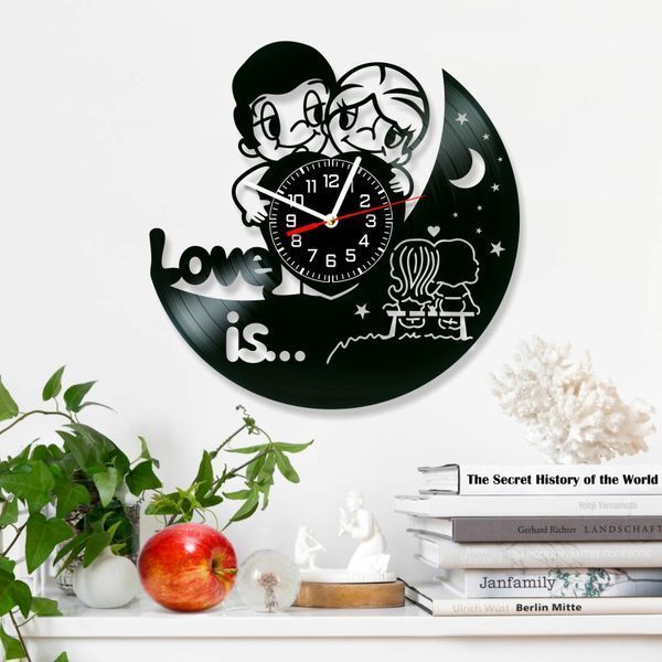 Wall Vinyl Record Clock Love 12" 125-1-1 photo