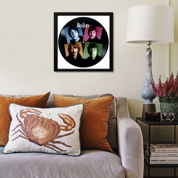 Vinyl Record Decor in a Wooden Frame The Beatles 14" 580-4-3 photo