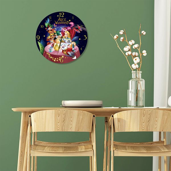 Wall Vinyl Record Clock Alice in Wonderland 12" UF-Clock-C-Alice in Wonderland-1 photo