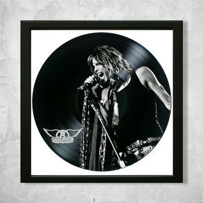 Настінний вініловий декор в дерев'яній рамці Aerosmith, розміром 36см 504-4-1 фото