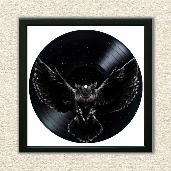 Vinyl Record Decor in a Wooden Frame Owl 14" UF-Frame-Owl-1 photo