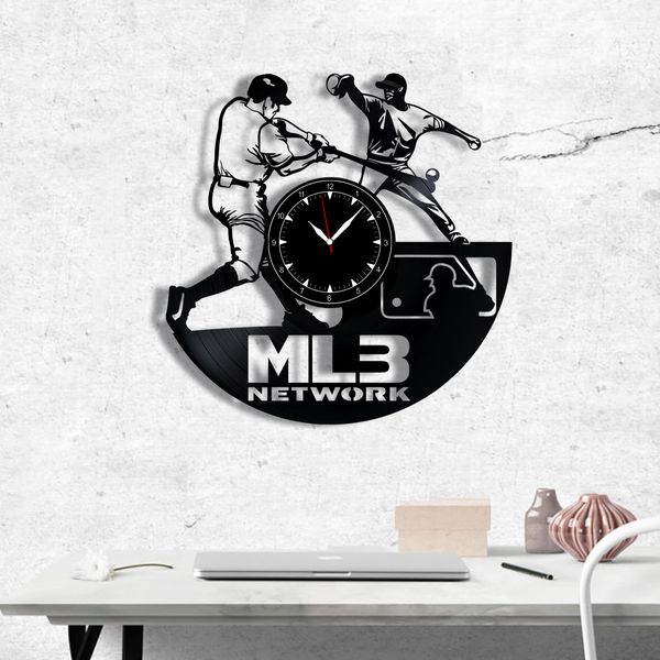 Wall Vinyl Record Clock Baseball 12" Vinyl-Clock-Baseball-1 photo