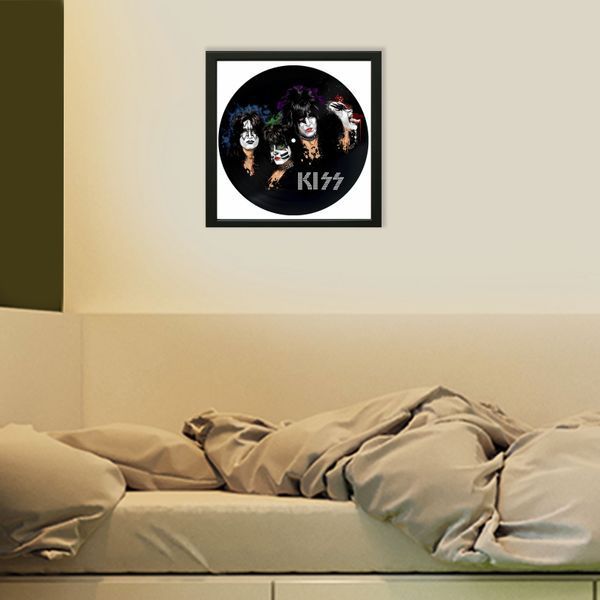 Vinyl Record Decor in a Wooden Frame Kiss 14" 547-4-1 photo