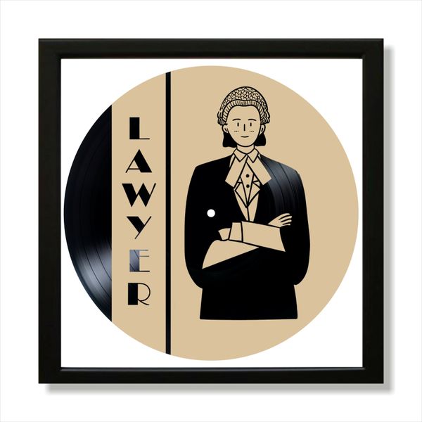 Vinyl Record Decor in a Wooden Frame Lawyer 14" UF-Frame-Lawyer-2 photo