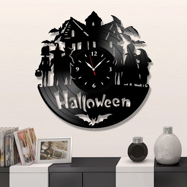 Wall Vinyl Record Clock Halloween 12" Vinyl-Clock-Halloween-1 photo