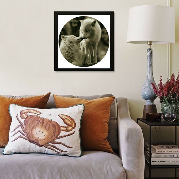 Vinyl Record Decor in a Wooden Frame Wolf 14" 85-4-1 photo